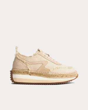 Retro Runner Espadrille Cotton & Linen Light Natural Low Top Sneakers
