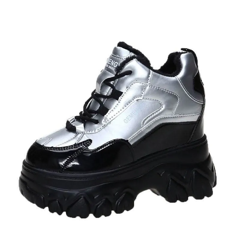 Silver Sneakers for Women - Stylish Wedges
