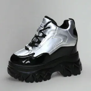 Silver Sneakers for Women - Stylish Wedges
