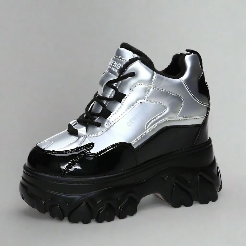 Silver Sneakers for Women - Stylish Wedges