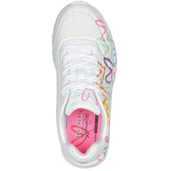 Skechers x JGoldcrown: Uno Lite - Spread the Love WHITE 314064wmn