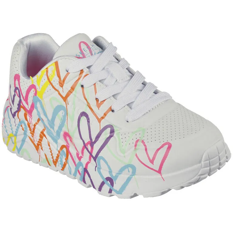 Skechers x JGoldcrown: Uno Lite - Spread the Love WHITE 314064wmn