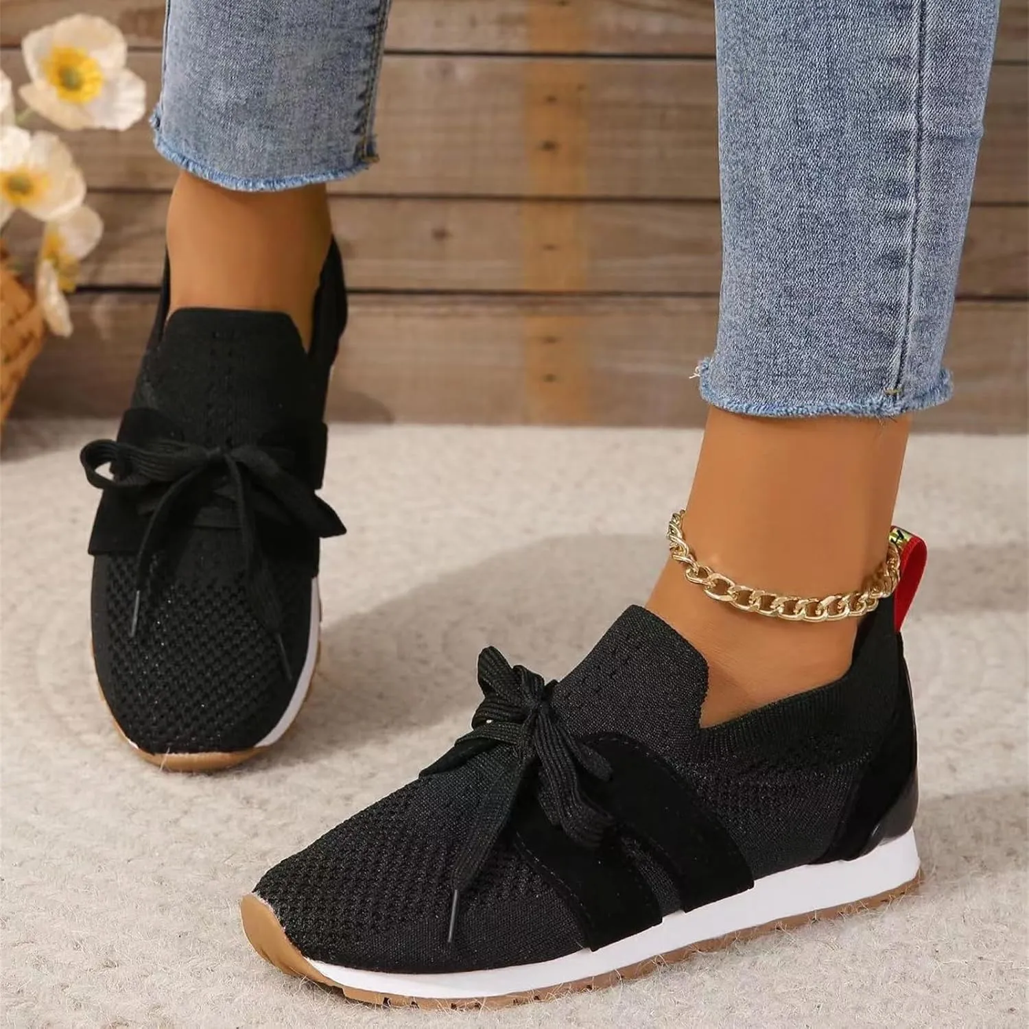 Slip On Sneakers Women Arch Support Athletic Walking Running Shoes Casual Mesh-Comfortable Tennis Workout Sneakers