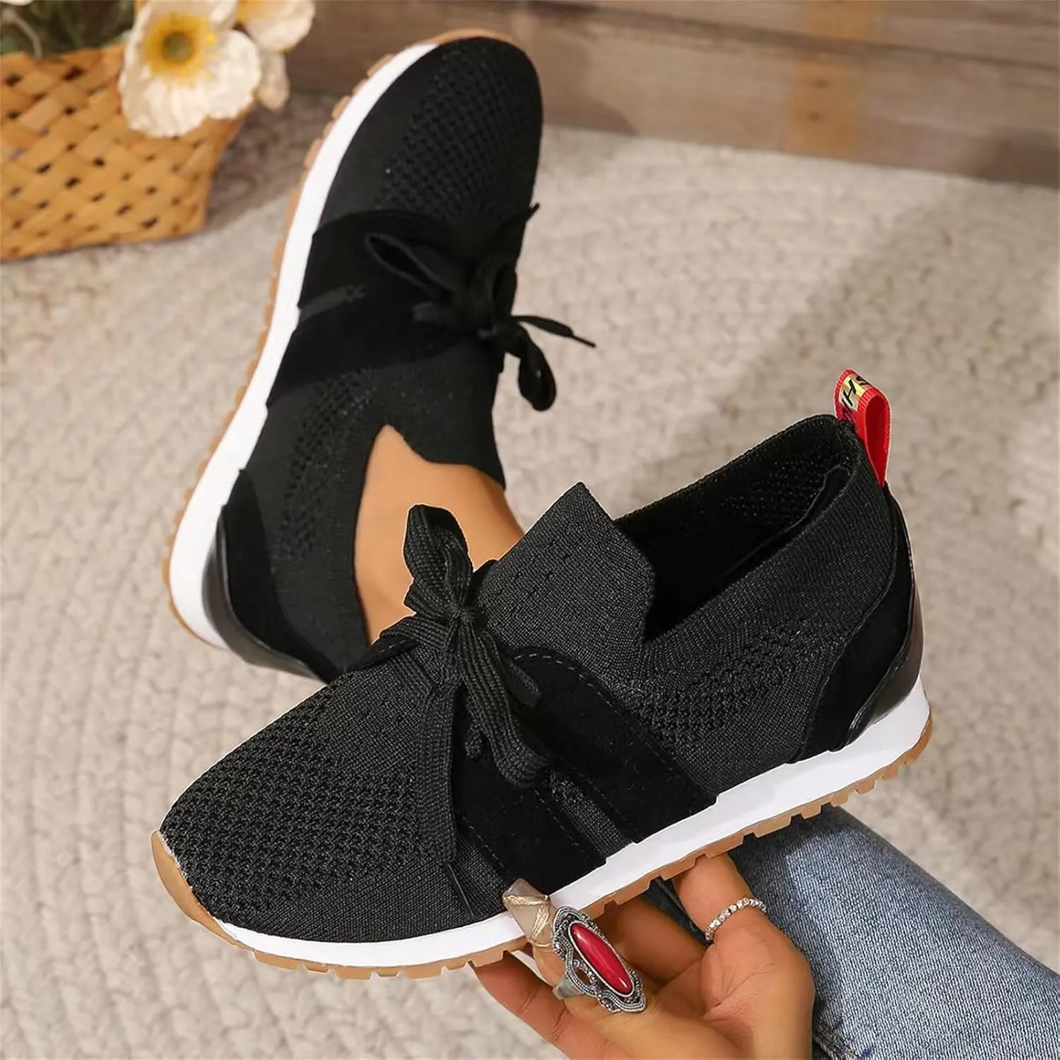 Slip On Sneakers Women Arch Support Athletic Walking Running Shoes Casual Mesh-Comfortable Tennis Workout Sneakers