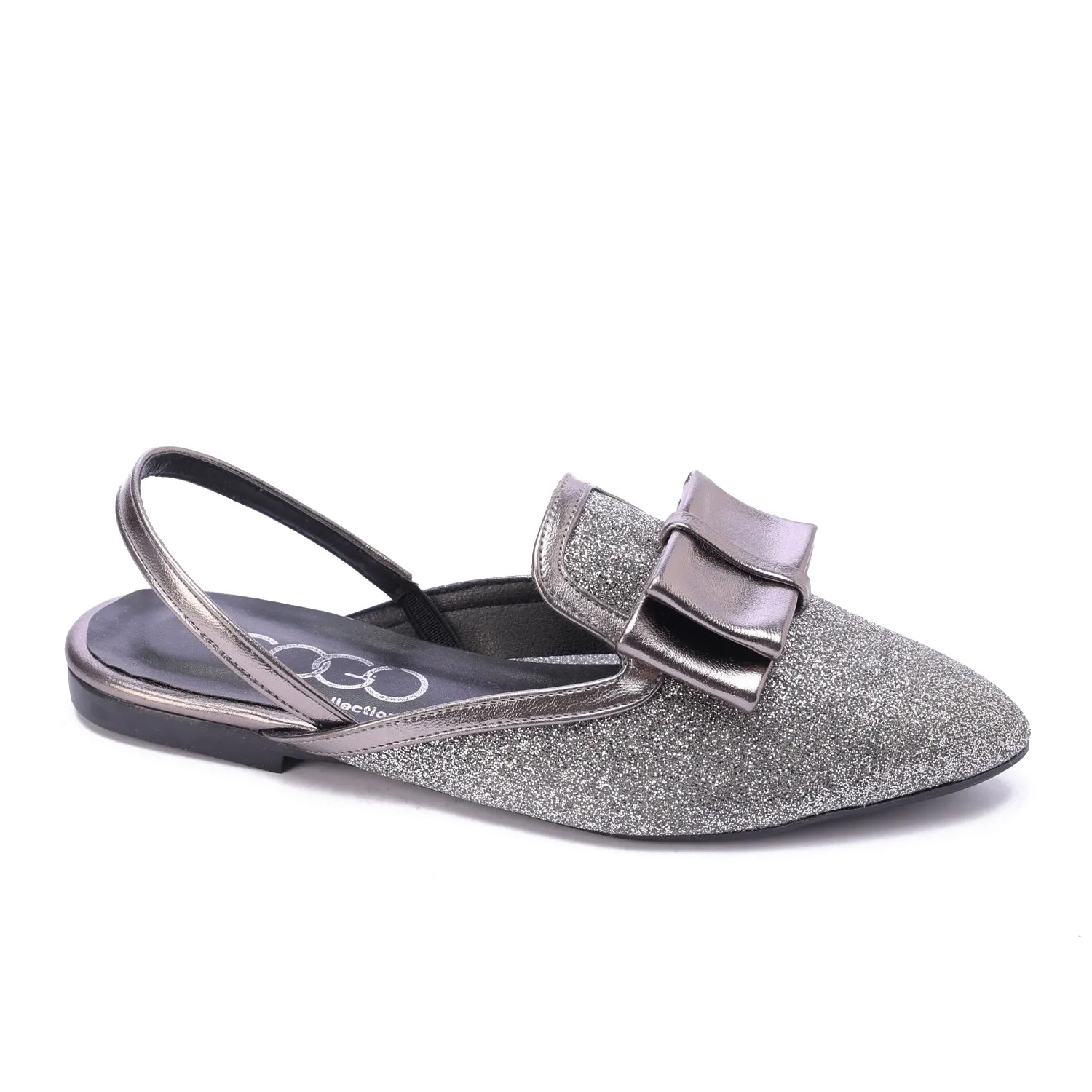 Sparkle Slingback Flats-Gray