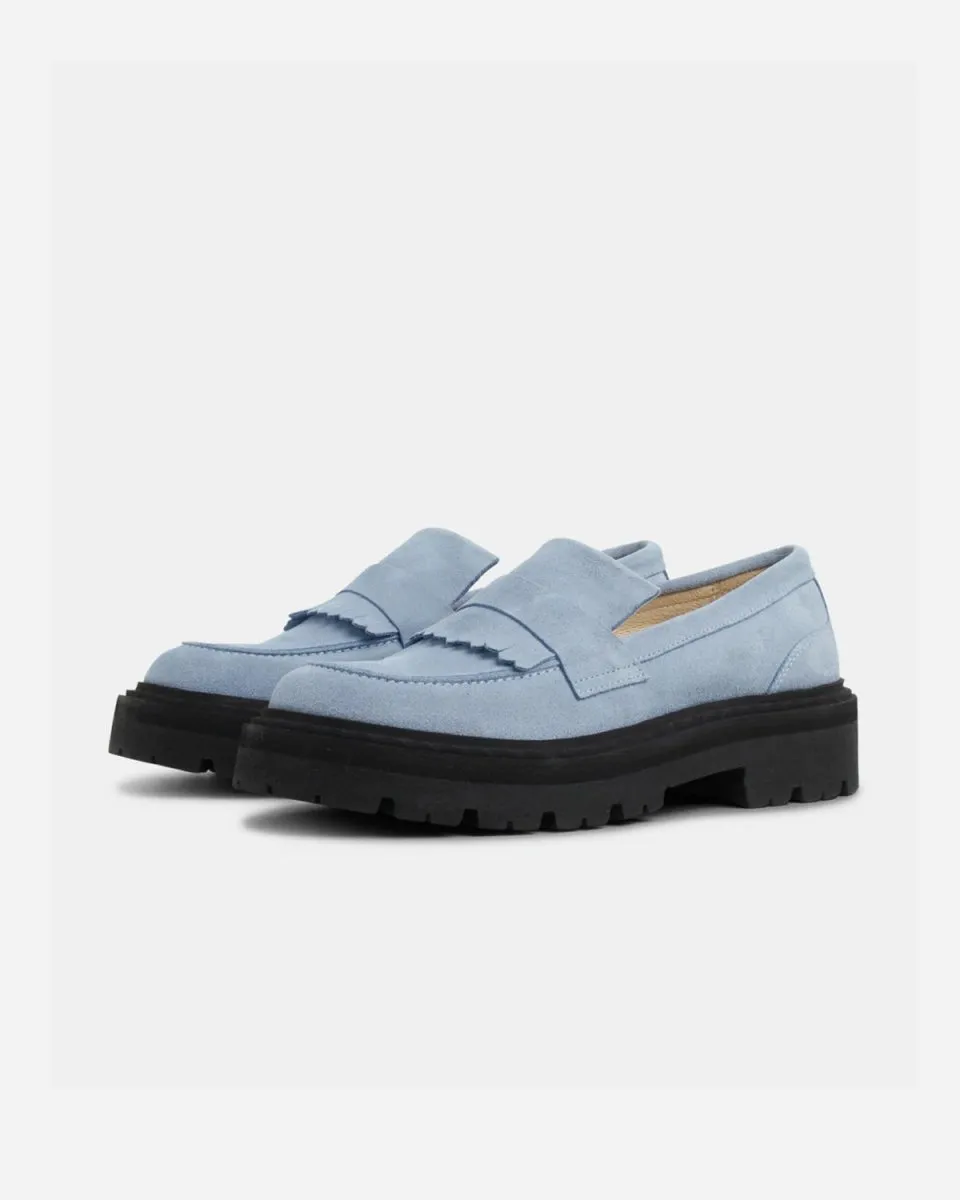 Spike Loafer - Light Blue Suede