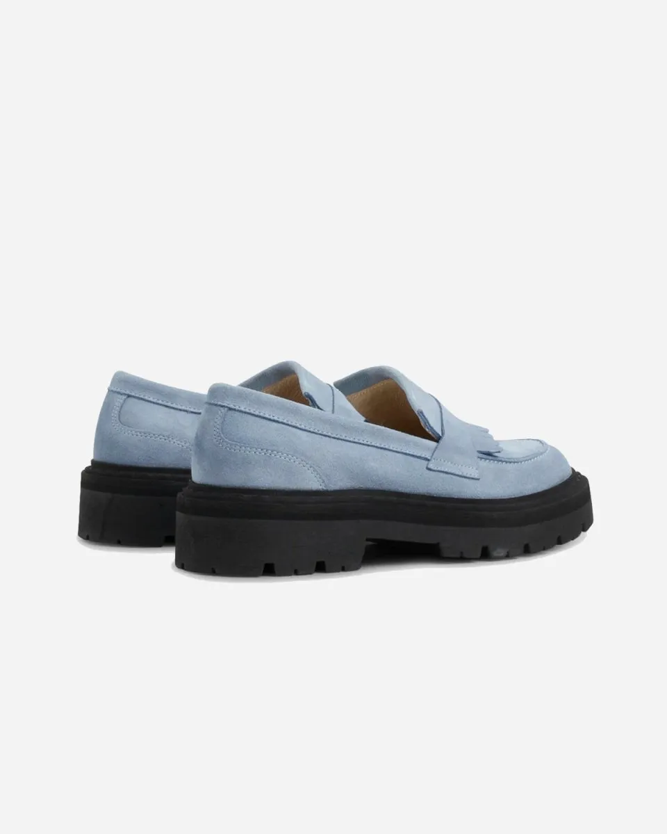 Spike Loafer - Light Blue Suede