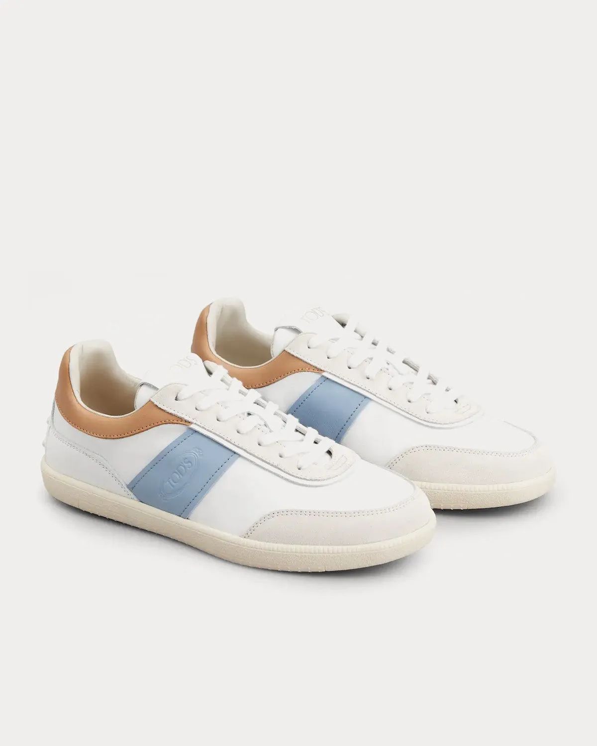 Tabs Suede White / Light Blue / Beige Low Top Sneakers