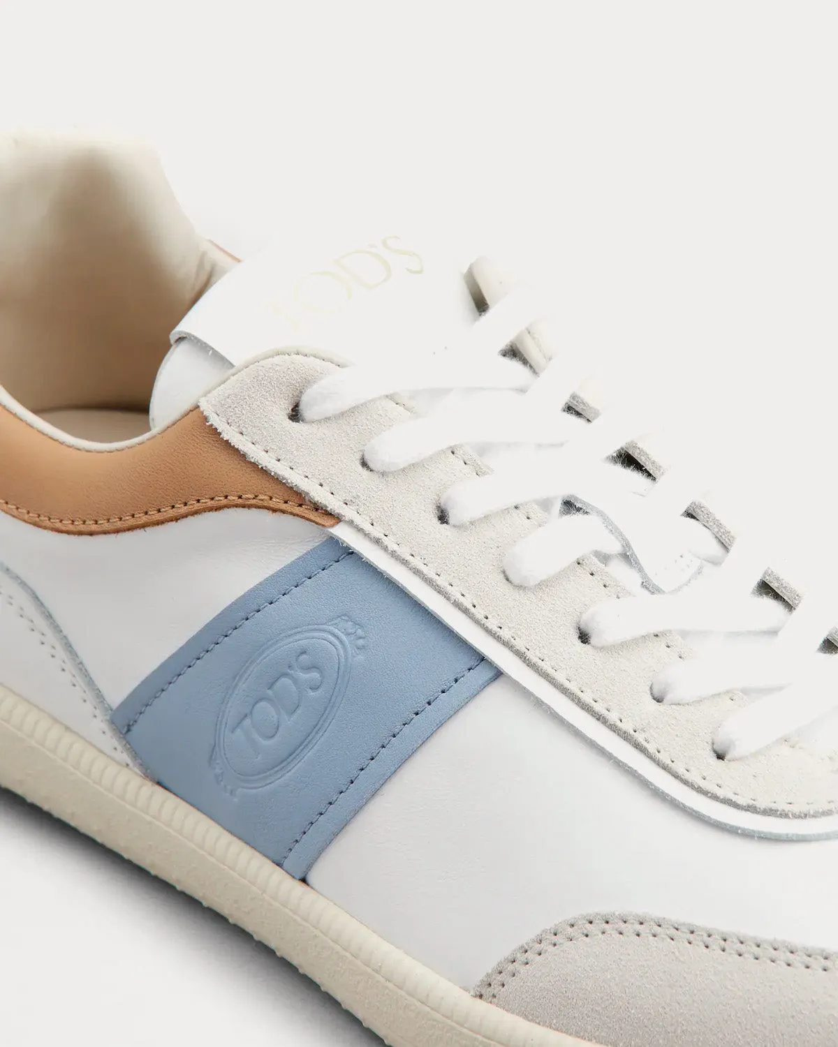 Tabs Suede White / Light Blue / Beige Low Top Sneakers
