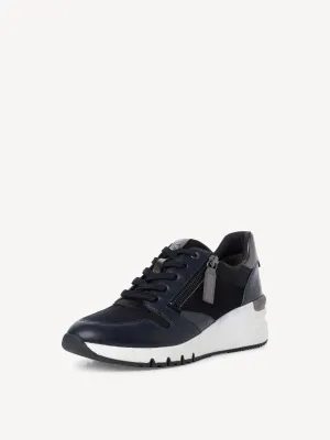 Tamaris Navy Combo Wedge Lace & Zip Up Trainer