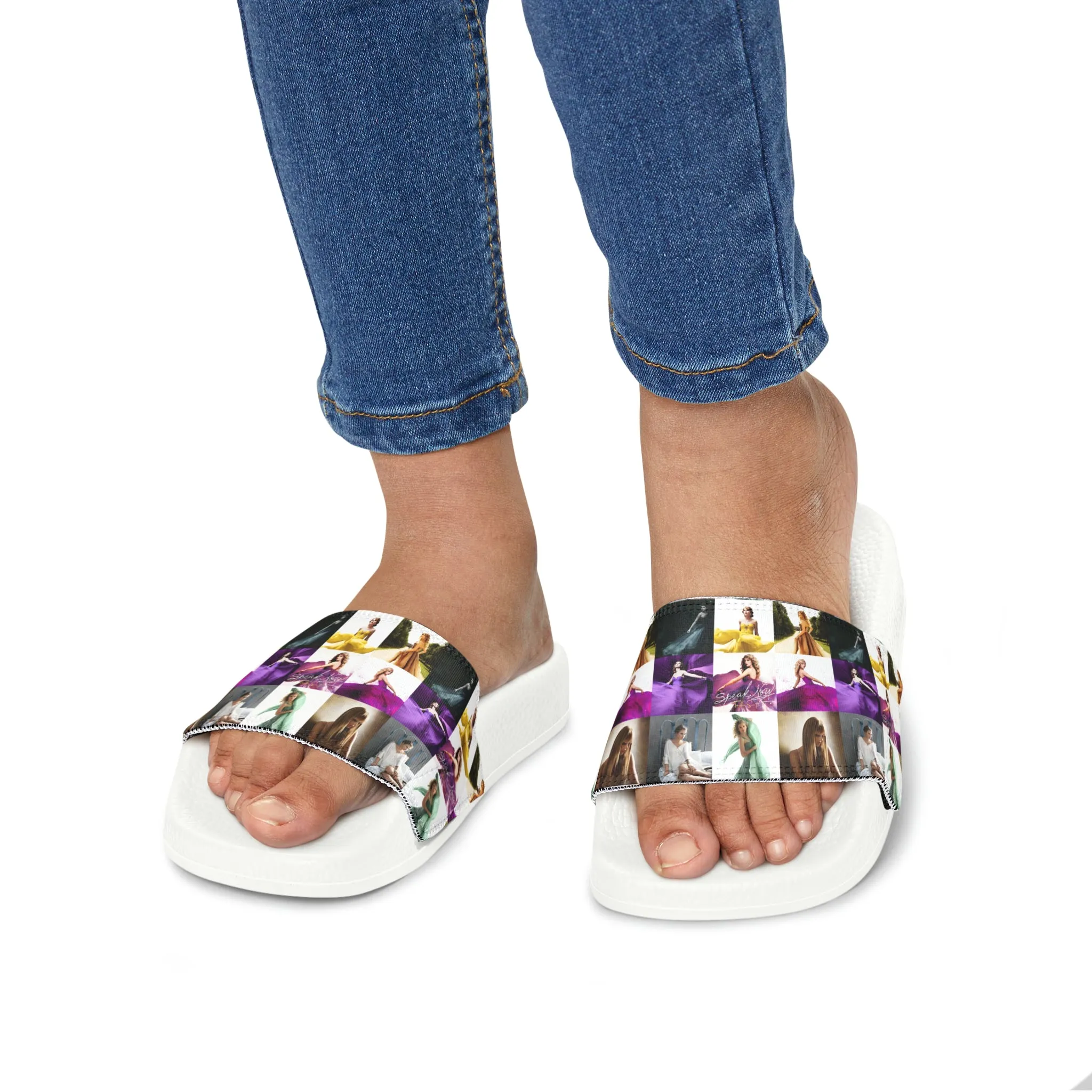 Taylor Swift Speak Now Mosaic Youth Slide Sandals