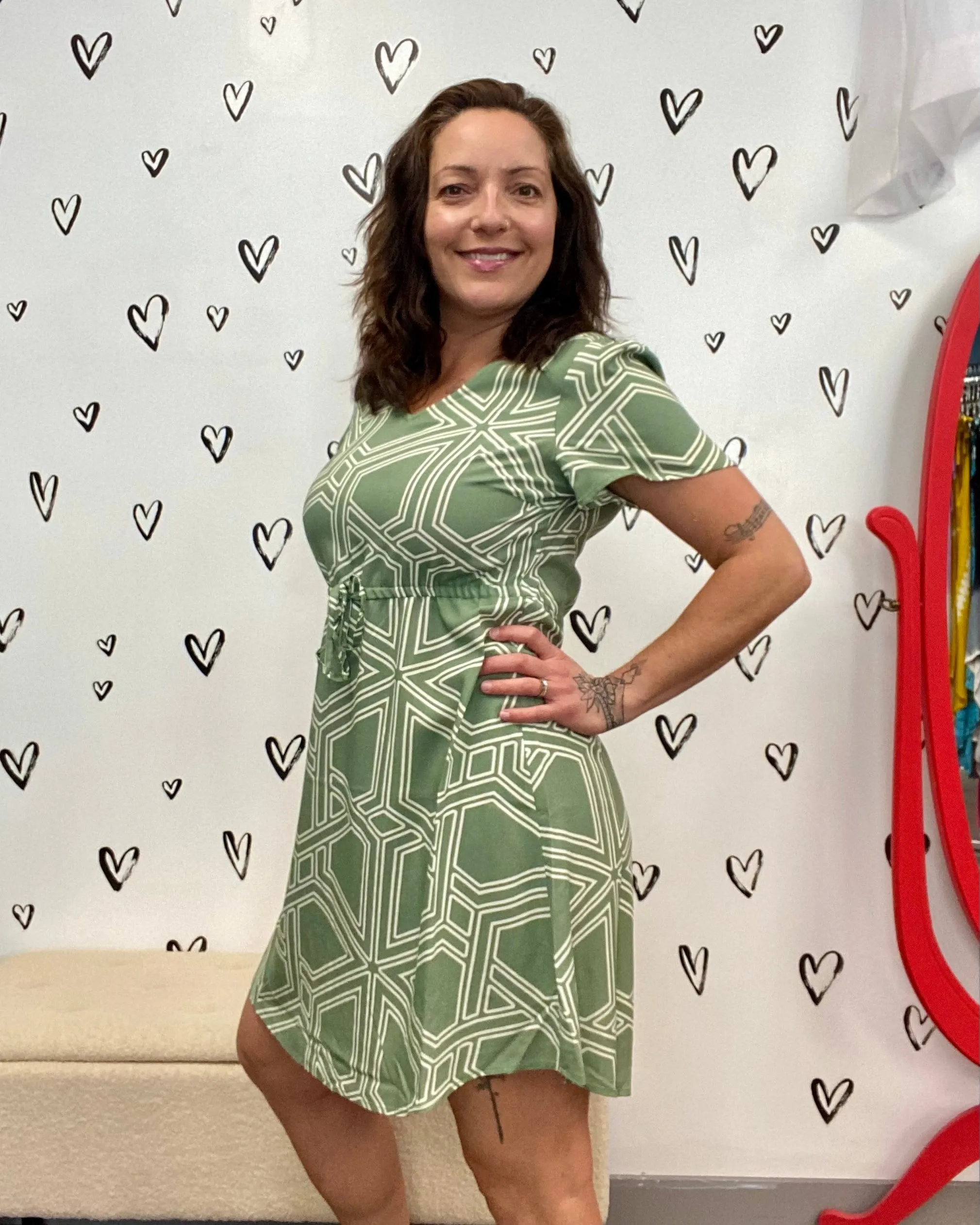 The Easy Joy V-Neck Short Dress: 2 COLORS
