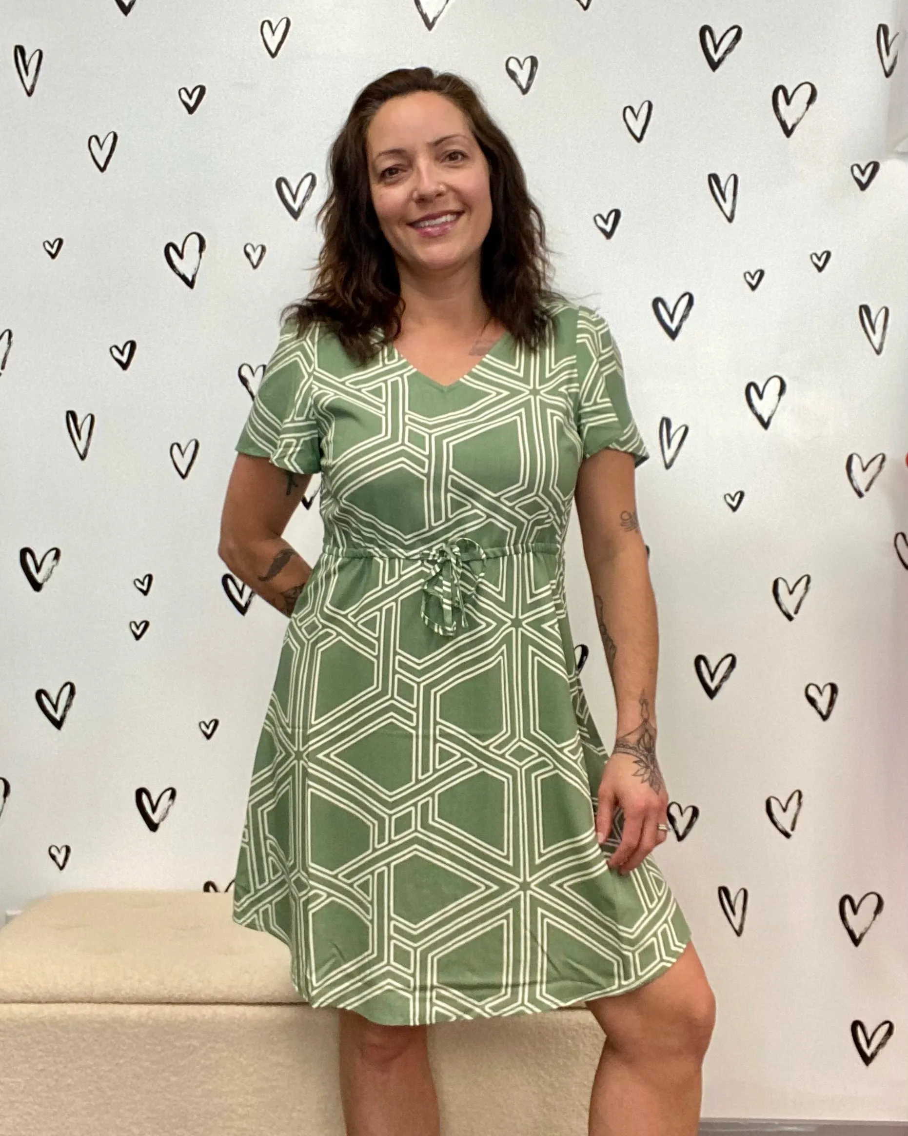 The Easy Joy V-Neck Short Dress: 2 COLORS