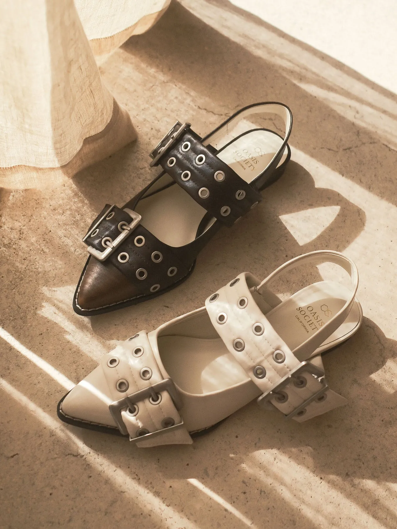 The Harlow | Brown Double Buckle Pointed Ballet Flat *final-sale*
