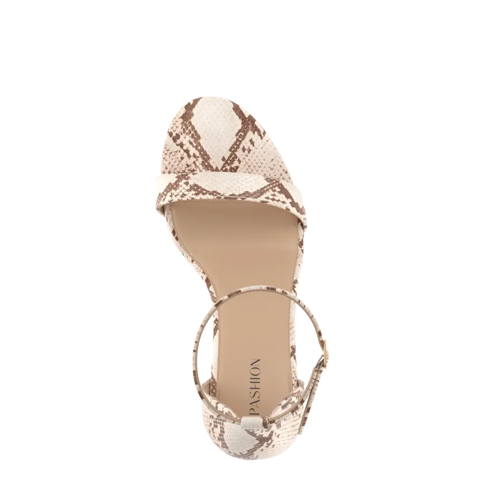 The Pashionista - Ivory Snakeskin 3 Stiletto
