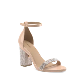 The Pashionista - Sand Patent Rhinestone   Block Heel Kit 4 Sand Rhinestone