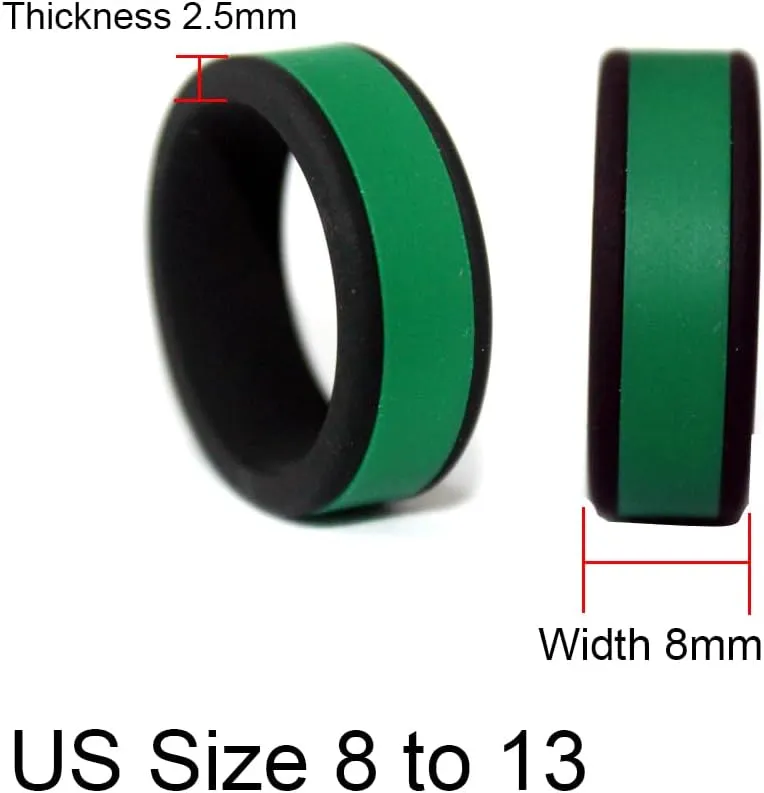 Two-Tone Cross Silicone Ring Faith Script Cross Free Engraved Christian Ring - Customize Men Women Faith Inspirational Rubber Band, Size 8 to 13