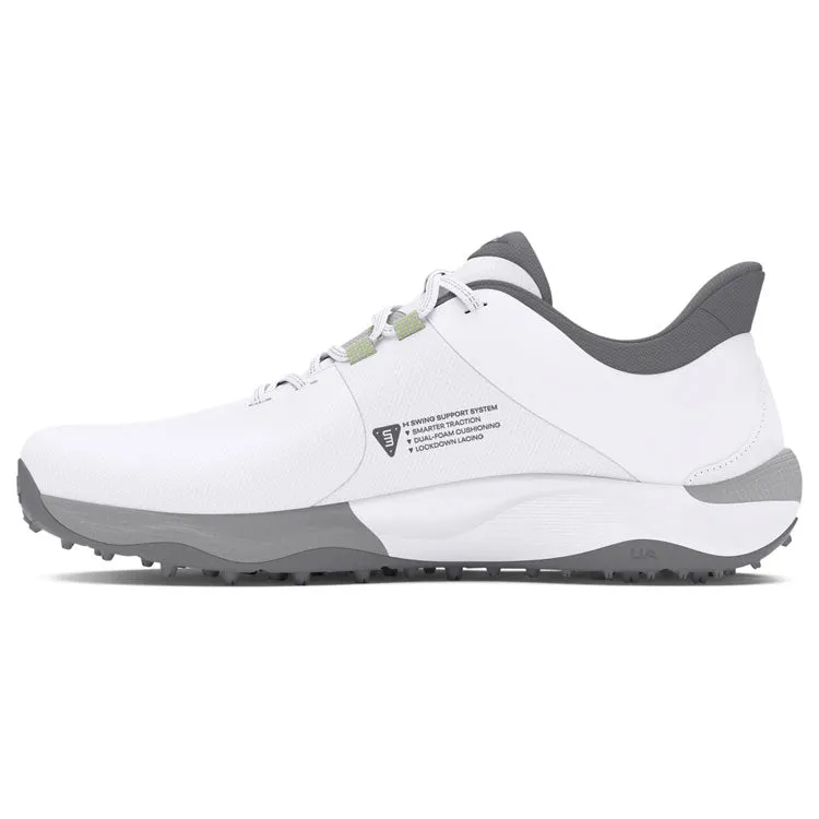 Under Armour Drive Pro SL Golf Shoes - White/Metallic Gun Metal
