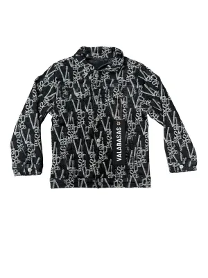 V-INK" Denim Jacket - Black/White