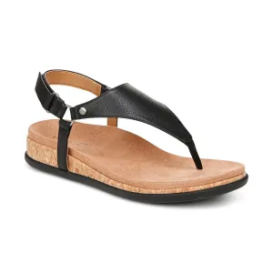 Vionic Kirra II Black Leather Women's Sandal