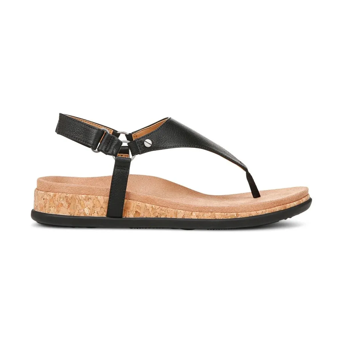 Vionic Kirra II Black Leather Women's Sandal