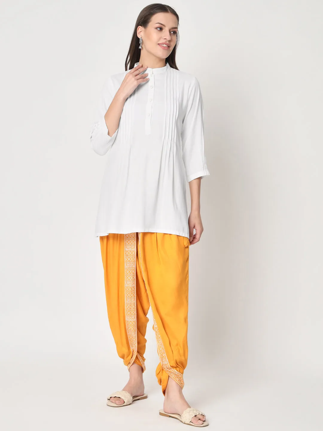 Viscose Solid Pintuck Kurti