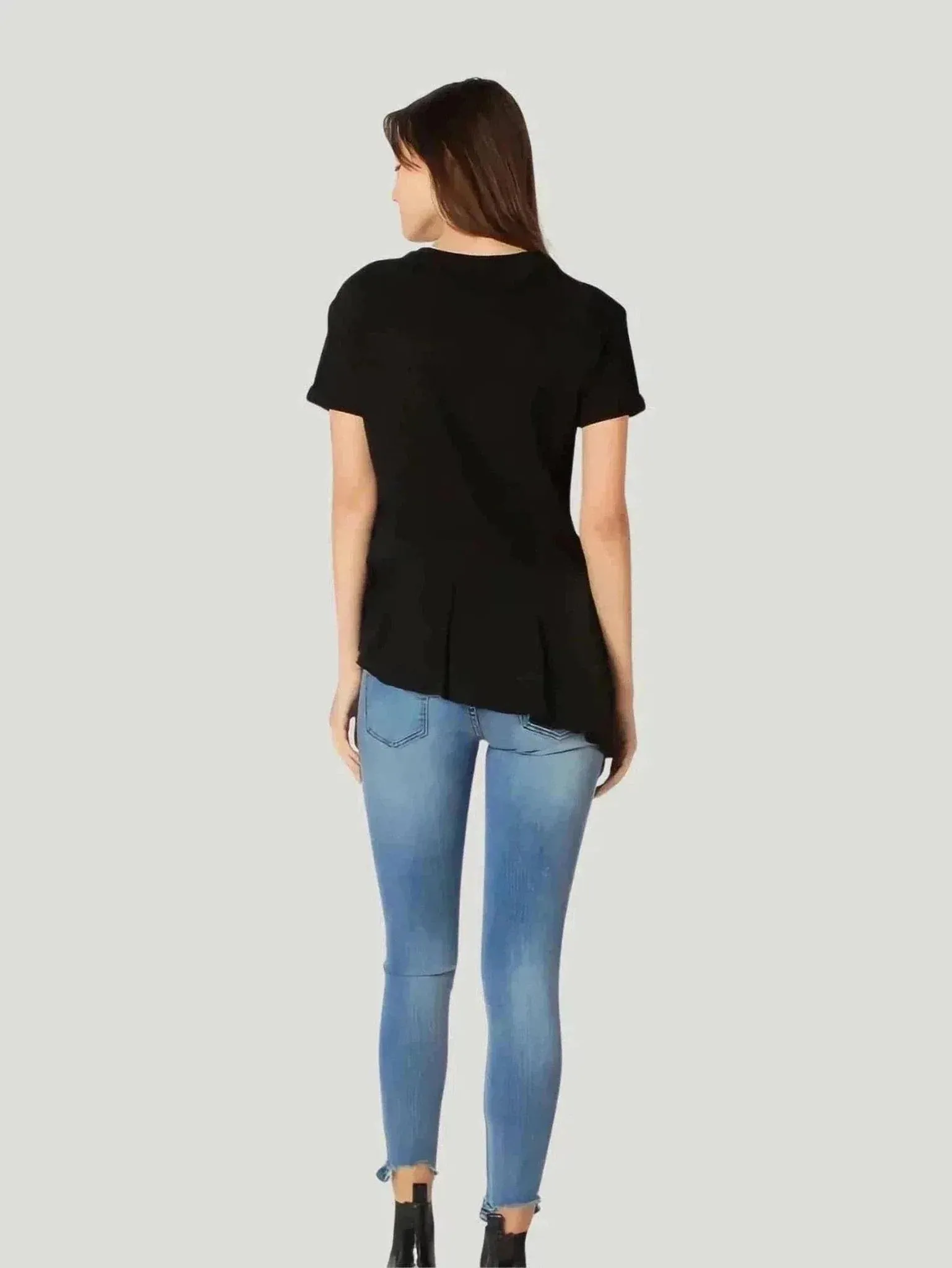 Women’s Asymmetrical Ruffle Top | Premium Black Fabric | Stylish & Versatile Casual Wear | One Posh Closet