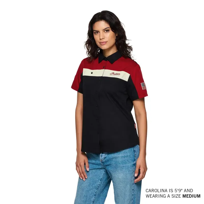 Women's Headdress Colorblock Shop Shirt, Red