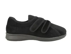 Womens Wide Fit Adjustable Eunice Black Slippers