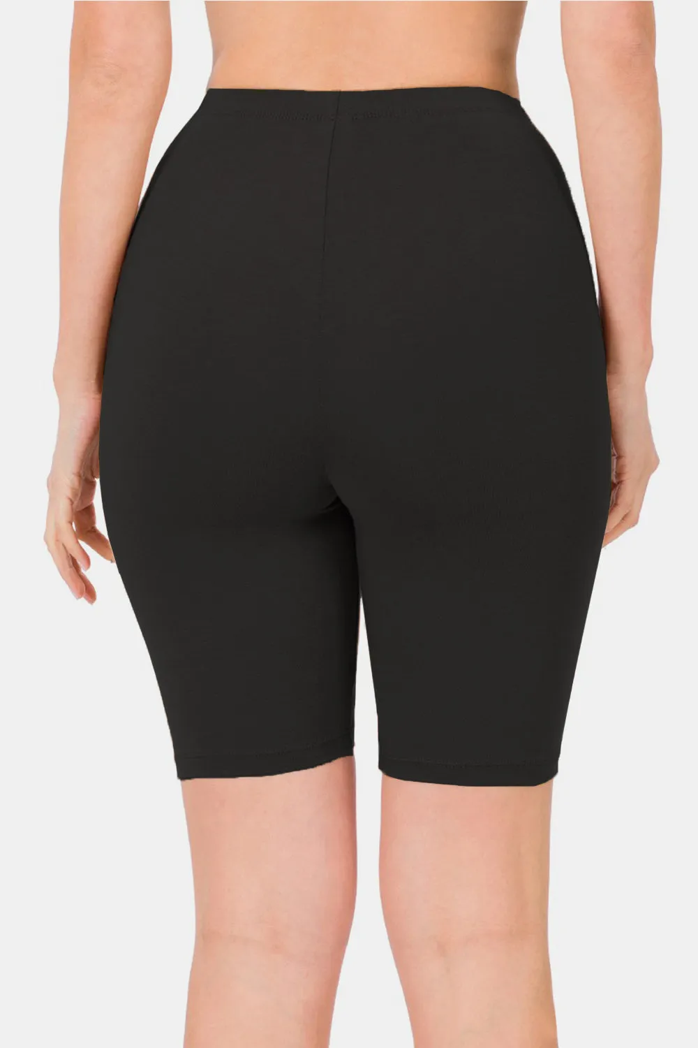 Zenana High Waist Biker Shorts - Black